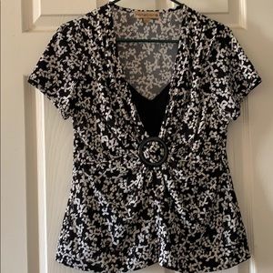 Black and white blouse